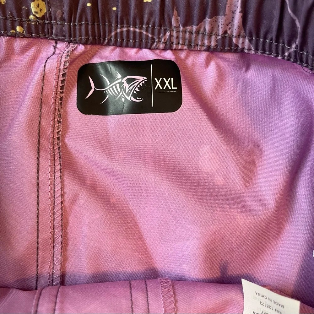 PSYCHO TUNA Purple Nautical Board Shorts with Drawstring Waist